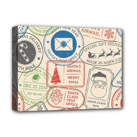 Christmas Postal Pattern Deluxe Canvas 16  X 12  (stretched) 