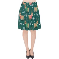 Cute Christmas Pattern Doodl Velvet High Waist Skirt by Vaneshart