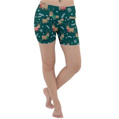 Cute Christmas Pattern Doodl Lightweight Velour Yoga Shorts