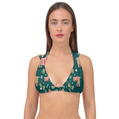 Cute Christmas Pattern Doodl Double Strap Halter Bikini Top by Vaneshart