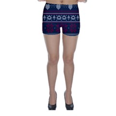 Beautiful Knitted Christmas Pattern Skinny Shorts