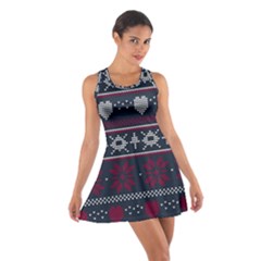 Beautiful Knitted Christmas Pattern Cotton Racerback Dress