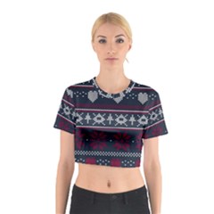 Beautiful Knitted Christmas Pattern Cotton Crop Top