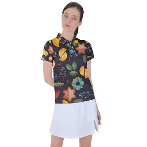 Christmas Seamless Pattern Women s Polo Tee by Vaneshart