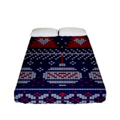 Beautiful Knitted Christmas Pattern Fitted Sheet (full/ Double Size)