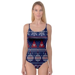 Beautiful Knitted Christmas Pattern Camisole Leotard  by Vaneshart