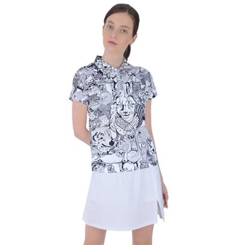 Animal Seamless Pattern Women s Polo Tee by Vaneshart