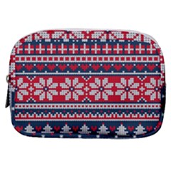 Beautiful Knitted Christmas Pattern Make Up Pouch (small) by Vaneshart