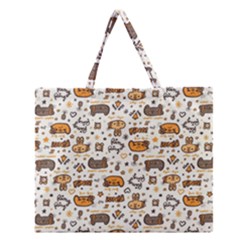 Animal Patterns Safari Zipper Large Tote Bag