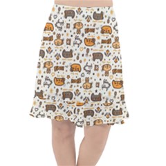 Animal Patterns Safari Fishtail Chiffon Skirt