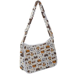 Animal Patterns Safari Zip Up Shoulder Bag