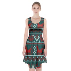 Beautiful Knitted Christmas Pattern Racerback Midi Dress