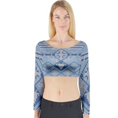 Beautiful Knitted Christmas Pattern Long Sleeve Crop Top