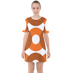 Orange On White Sixties Short Sleeve Mini Dress by nationalseashoreclothing
