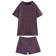 Grey Star Navy Burgundy Kids  Swim Tee And Shorts Set by snowwhitegirl