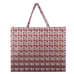 Valentine Girl Pink Ombre Zipper Large Tote Bag