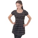 Chrix Pat Black Puff Sleeve Tunic Top View1