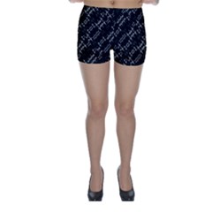 Black And White Ethnic Geometric Pattern Skinny Shorts