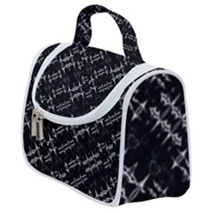 Black And White Ethnic Geometric Pattern Satchel Handbag by dflcprintsclothing