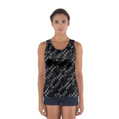 Black And White Ethnic Geometric Pattern Sport Tank Top  by dflcprintsclothing