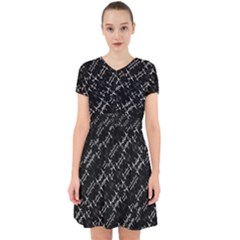 Black And White Ethnic Geometric Pattern Adorable In Chiffon Dress by dflcprintsclothing