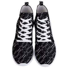 Black And White Ethnic Geometric Pattern Men s Lightweight High Top Sneakers by dflcprintsclothing