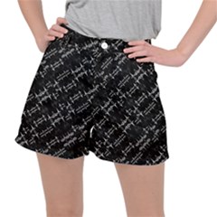 Black And White Ethnic Geometric Pattern Ripstop Shorts by dflcprintsclothing