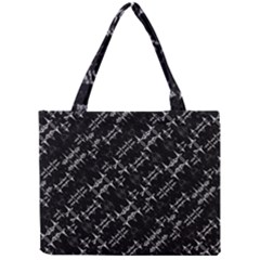 Black And White Ethnic Geometric Pattern Mini Tote Bag by dflcprintsclothing