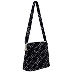 Black And White Ethnic Geometric Pattern Zipper Messenger Bag by dflcprintsclothing