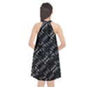 Black And White Ethnic Geometric Pattern Halter Neckline Chiffon Dress  View2