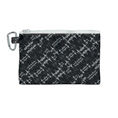 Black And White Ethnic Geometric Pattern Canvas Cosmetic Bag (medium) by dflcprintsclothing