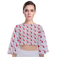Create Your Own Custom Online Full Print Blank Template Tie Back Butterfly Sleeve Chiffon Top by startdesign