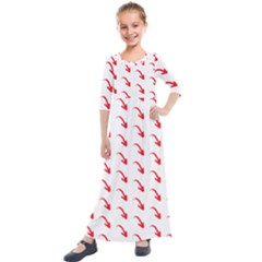 Create Your Own Custom Online Full Print Blank Template Kids  Quarter Sleeve Maxi Dress by startdesign