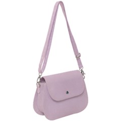 Create Your Own Custom Online Full Print Blank Template Pink Bachelorette With Subtle Damask Floral Saddle Handbag by startdesign