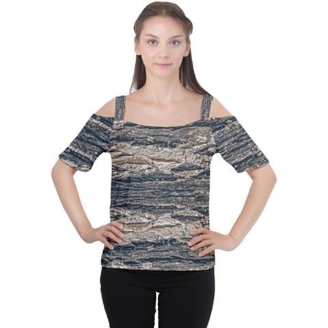 Surface Texture Print Cutout Shoulder Tee by dflcprintsclothing