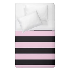 Black And Light Pastel Pink Large Stripes Goth Mime French Style Duvet Cover (single Size) by genx