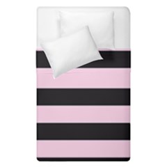 Black And Light Pastel Pink Large Stripes Goth Mime French Style Duvet Cover Double Side (single Size) by genx