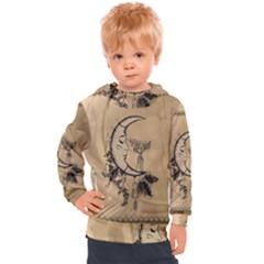 Deer On A Mooon Kids  Hooded Pullover by FantasyWorld7