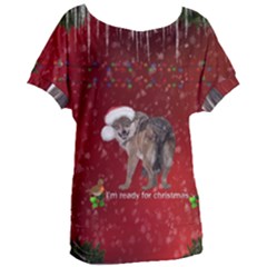 I m Ready For Christmas, Funny Wolf Women s Oversized Tee by FantasyWorld7