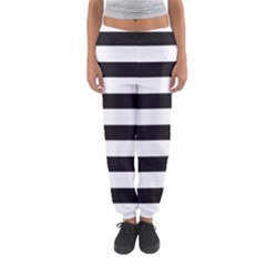 Black And White Large Stripes Goth Mime French Style Women s Jogger Sweatpants by genx