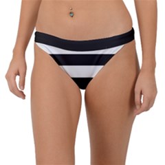 Black And White Large Stripes Goth Mime French Style Band Bikini Bottom by genx