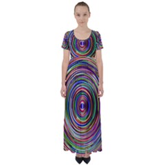 Vectors Background High Waist Short Sleeve Maxi Dress