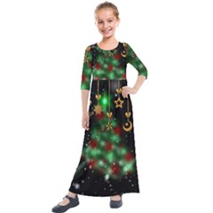 Christmas Star Jewellery Kids  Quarter Sleeve Maxi Dress by Alisyart