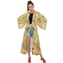 Flowers Color Colorful Watercolour Maxi Kimono