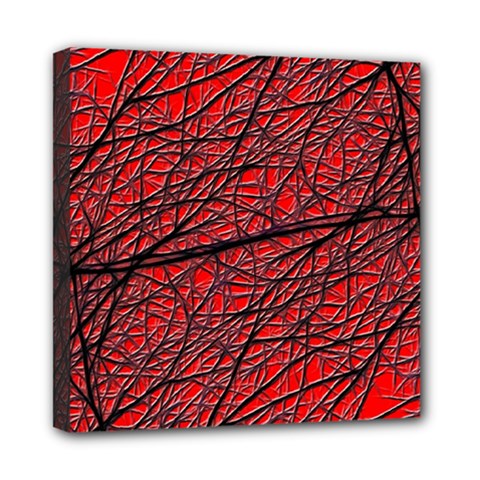 Neurons Cells Train Link Brain Mini Canvas 8  X 8  (stretched) by HermanTelo