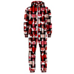 Background Red Summary Hooded Jumpsuit (men) 