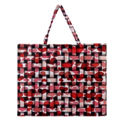 Background Red Summary Zipper Large Tote Bag by HermanTelo