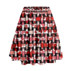 Background Red Summary High Waist Skirt by HermanTelo