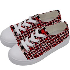 Background Red Summary Kids  Low Top Canvas Sneakers