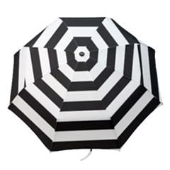 Black And White Large Stripes Goth Mime French Style Folding Umbrellas by genx
